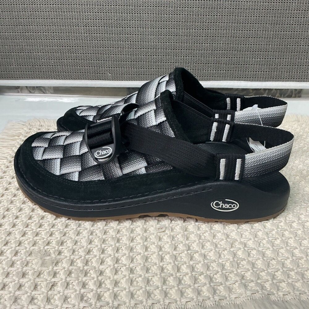Chaco Canyon Woven Clog - Fade Black/White Men's Size 10 Adjustable Sandals